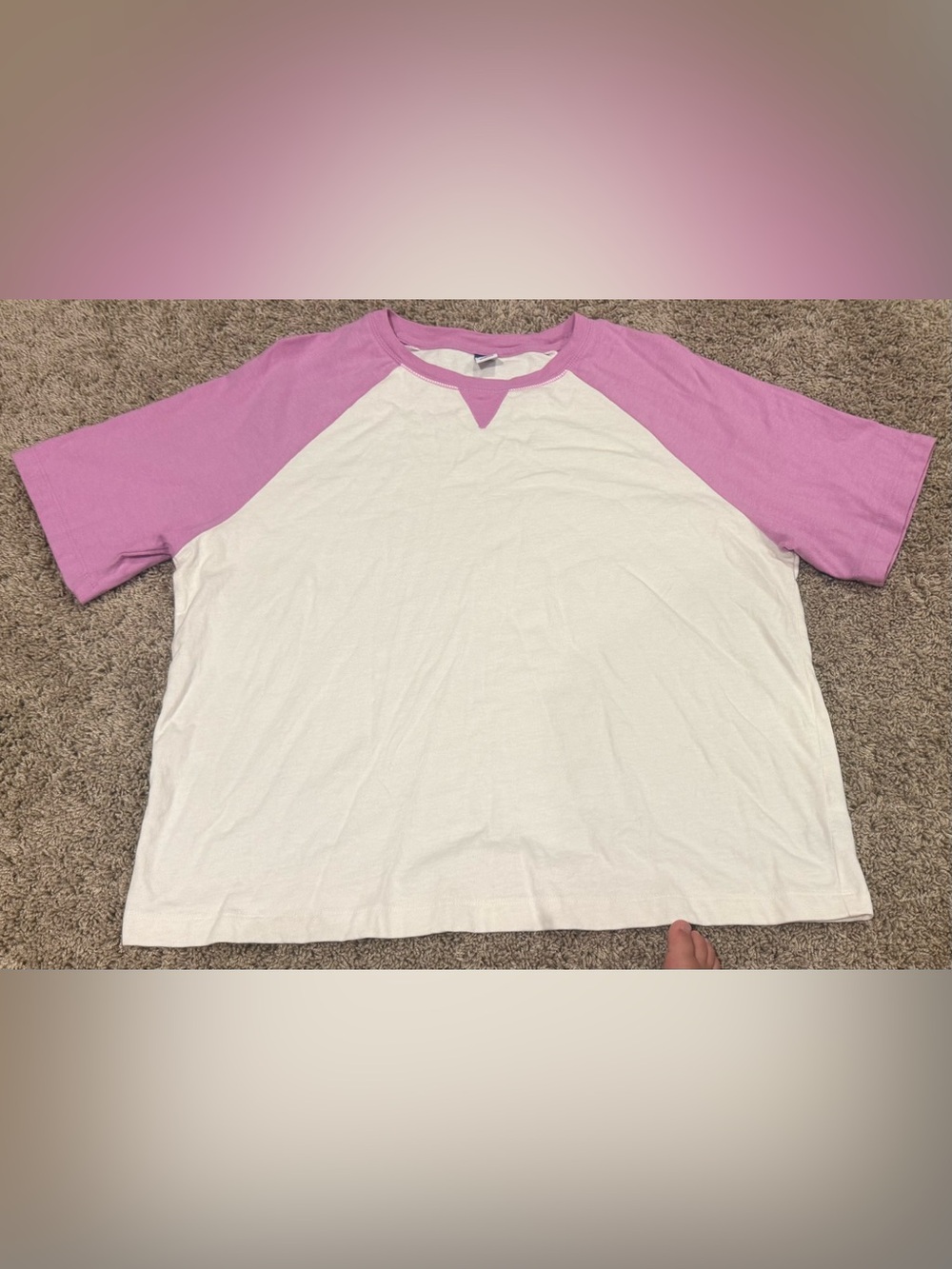 Old Navy Vintage Tee M Purple & White Raglan Baseball T-Shirts